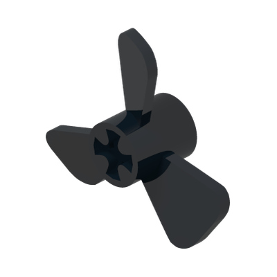 Propeller 3 Blade 3 Diameter with Axle Hole · LEGO 604126 (réf. BrickLink 6041) · Couleur BrickLink : Black