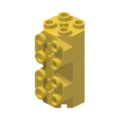 Brick, Modified Octagonal 2 x 2 x 3 1/3 with Side Studs · LEGO 604224 (réf. BrickLink 6042) · Couleur BrickLink : Yellow