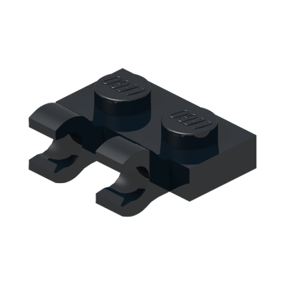 PLATE 1X2 W/HOLDER, VERTICAL · Black (réf. BrickLink Black)