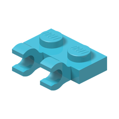 PLATE 1X2 W/HOLDER, VERTICAL · Medium Azur (réf. BrickLink Medium Azure)