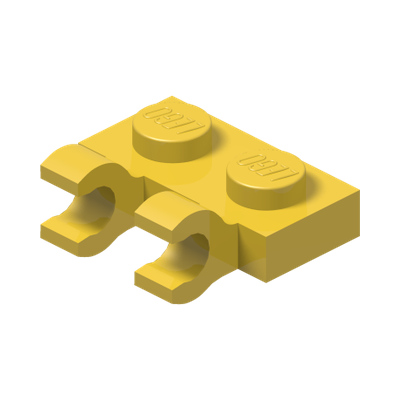 PLATE 1X2 W/HOLDER, VERTICAL · Bright Yellow (réf. BrickLink Yellow)