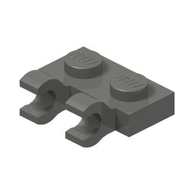 PLATE 1X2 W/HOLDER, VERTICAL · Dark Stone Grey (réf. BrickLink Dark Bluish Gray)