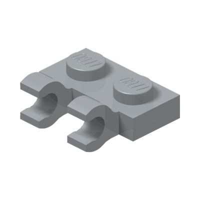 PLATE 1X2 W/HOLDER, VERTICAL · Medium Stone Grey (réf. BrickLink Light Bluish Gray)