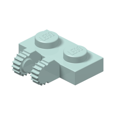 PLATE 1X2 W/FORK, VERTICAL · Aqua (réf. BrickLink Light Aqua)