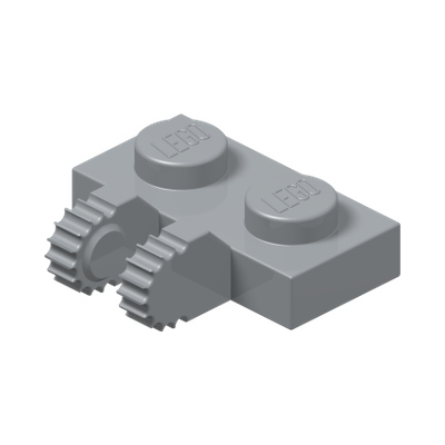 PLATE 1X2 W/FORK, VERTICAL · Medium Stone Grey (réf. BrickLink Light Bluish Gray)