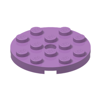 PLATE 4X4 ROUND W. SNAP · Medium Lavender (réf. BrickLink Medium Lavender)