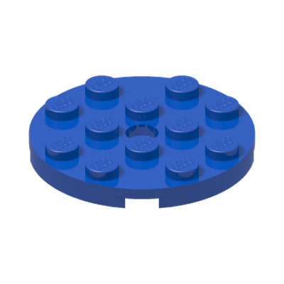 PLATE 4X4 ROUND W. SNAP · Bright Blue (réf. BrickLink Blue)