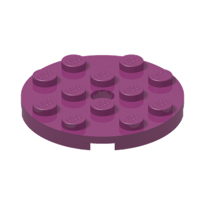 PLATE 4X4 ROUND W. SNAP · Bright Reddish Violet (réf. BrickLink Magenta)