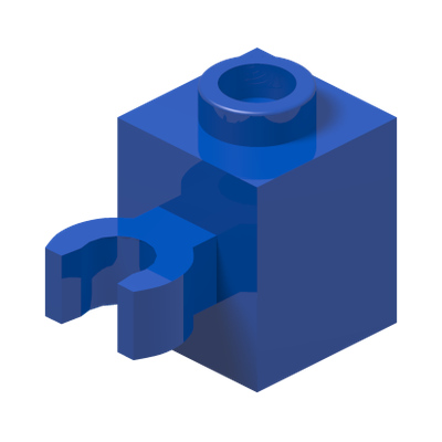 BRICK 1X1 W/HOLDER, H0RIZONTAL · Bright Blue (réf. BrickLink Blue)