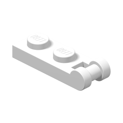 PLATE 1X2 W/SHAFT Ø3.2 · White (réf. BrickLink White)