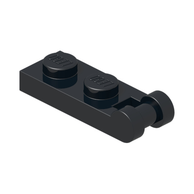 PLATE 1X2 W/SHAFT Ø3.2 · Black (réf. BrickLink Black)