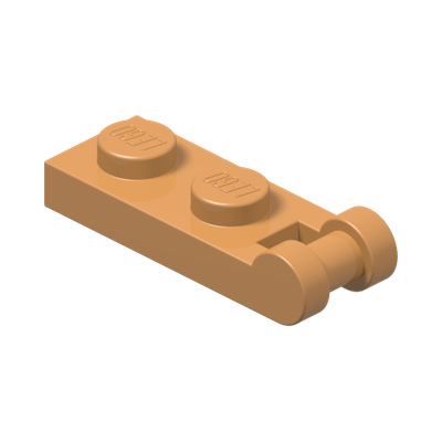 PLATE 1X2 W/SHAFT Ø3.2 · Medium Nougat (réf. BrickLink Medium Nougat)