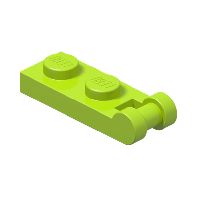 PLATE 1X2 W/SHAFT Ø3.2 · Bright Yellowish Green (réf. BrickLink Lime)
