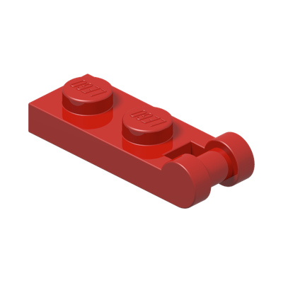 PLATE 1X2 W/SHAFT Ø3.2 · Bright Red (réf. BrickLink Red)