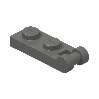 PLATE 1X2 W/SHAFT Ø3.2 · Dark Stone Grey (réf. BrickLink Dark Bluish Gray)