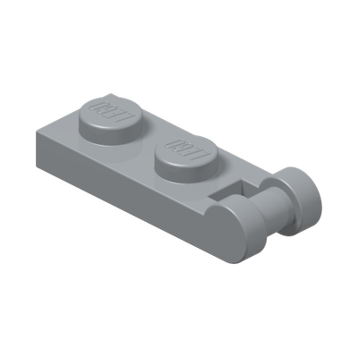 PLATE 1X2 W/SHAFT Ø3.2 · Medium Stone Grey (réf. BrickLink Light Bluish Gray)
