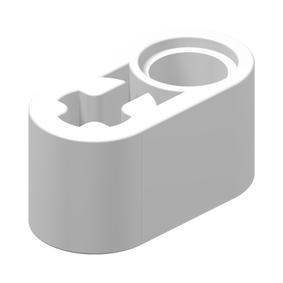 BEAM 1X2 W/CROSS AND HOLE · LEGO 6265135 (réf. BrickLink 60483) · White (réf. BrickLink White)