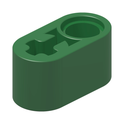BEAM 1X2 W/CROSS AND HOLE · Dark Green (réf. BrickLink Green)