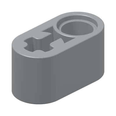 BEAM 1X2 W/CROSS AND HOLE · Medium Stone Grey (réf. BrickLink Light Bluish Gray)
