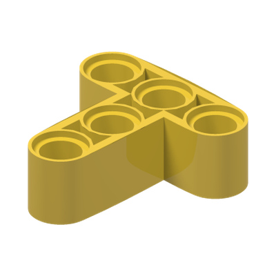 T-BEAM 3X3 W/HOLE Ø4.8 · LEGO 6072627 (réf. BrickLink 60484) · Bright Yellow (réf. BrickLink Yellow)