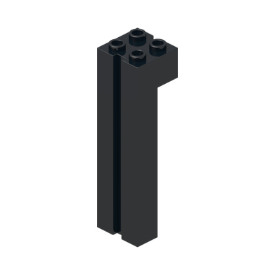 Brick, Modified 2 x 2 x 6 with Channel · LEGO 605626 (réf. BrickLink 6056) · Couleur BrickLink : Black