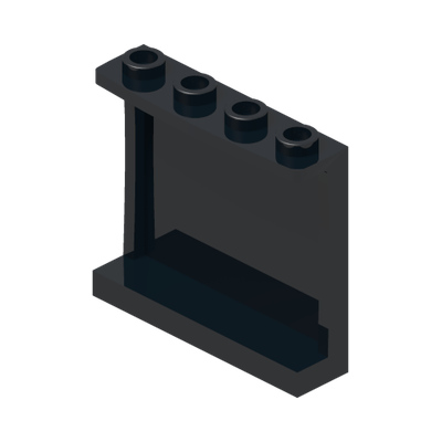 WALL ELEMENT 1X4X3, ABS · Black (réf. BrickLink Black)