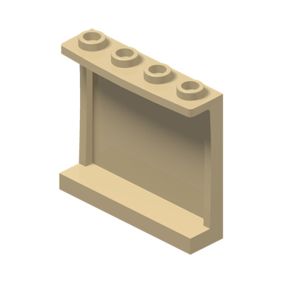 WALL ELEMENT 1X4X3, ABS · Brick Yellow (réf. BrickLink Tan)