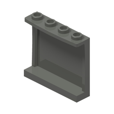 WALL ELEMENT 1X4X3, ABS · Dark Stone Grey (réf. BrickLink Dark Bluish Gray)