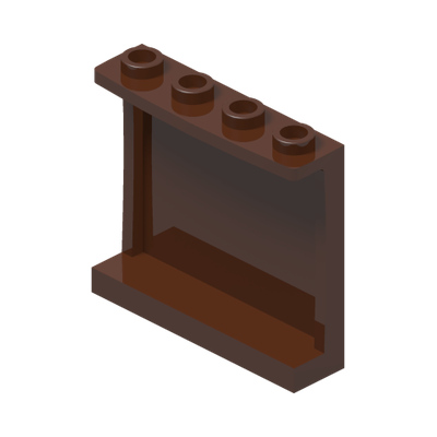 Panel 1 x 4 x 3 with Side Supports - Hollow Studs · Couleur BrickLink : Reddish Brown