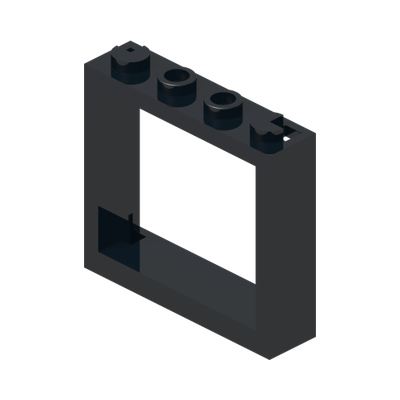 FRAME 1X4X3 · Black (réf. BrickLink Black)