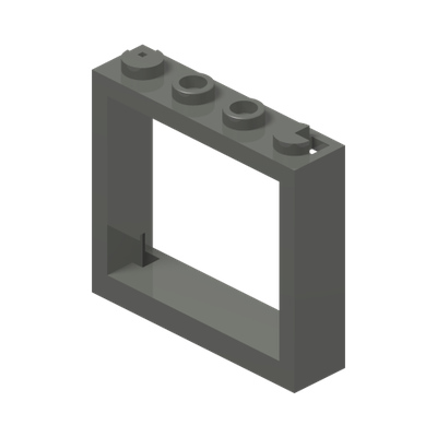 FRAME 1X4X3 · Dark Stone Grey (réf. BrickLink Dark Bluish Gray)