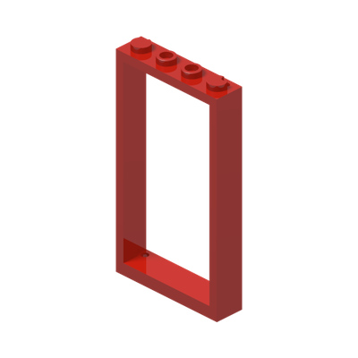 FRAME 1X4X6 · Bright Red (réf. BrickLink Red)