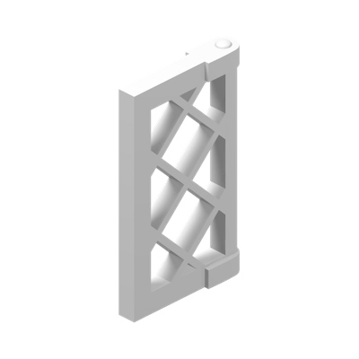 LATTIC 1/2 FOR FRAME 1X4X3 · LEGO 6316757 (réf. BrickLink 60607) · White (réf. BrickLink White)