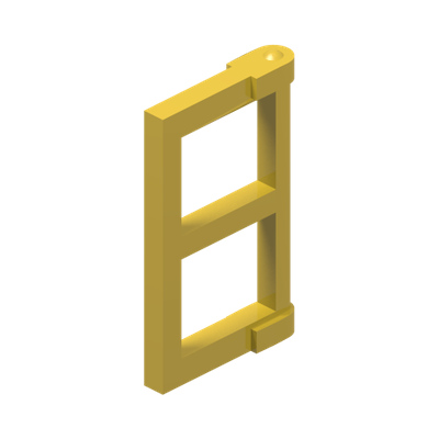 WINDOW ½ FOR FRAME 1X4X3 · Bright Yellow (réf. BrickLink Yellow)