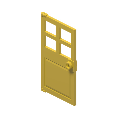 D. W. PANES F. FRAME 1X4X6 · Bright Yellow (réf. BrickLink Yellow)
