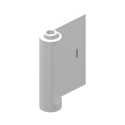 RIGHT DOOR W/KNOB HINGE 1X3X3 · LEGO 4519345 (réf. BrickLink 60657) · White (réf. BrickLink White)