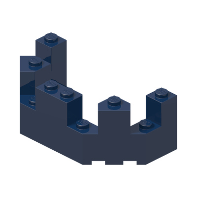 Castle Turret Top 4 x 8 x 2 1/3 · LEGO 6139001 (réf. BrickLink 6066) · Couleur BrickLink : Dark Blue