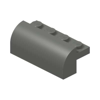 Slope, Curved 2 x 4 x 1 1/3 with 4 Recessed Studs · Couleur BrickLink : Dark Bluish Gray