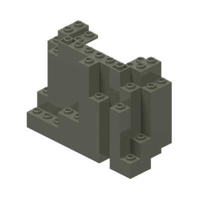 Rock Panel 4 x 10 x 6 Rectangular (BURP) · LEGO 608227 (réf. BrickLink 6082) · Couleur BrickLink : Dark Gray