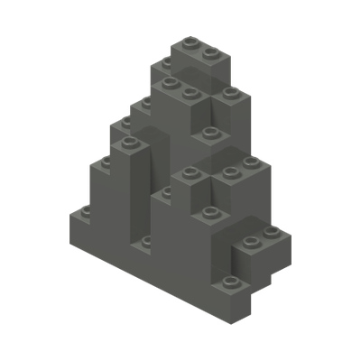 MOUNTAIN TOP 3X8X7 · Dark Stone Grey (réf. BrickLink Dark Bluish Gray)