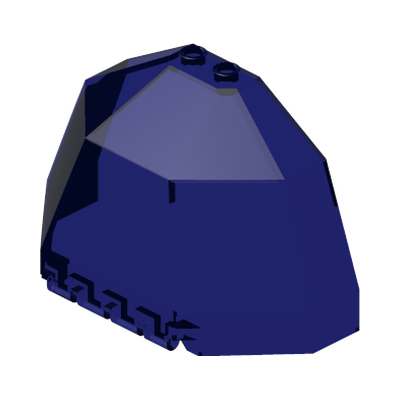 Windscreen 8 x 3 1/2 x 4 1/6 Canopy Half Octagonal · Réf. BrickLink 6084 · Tr. Blue (réf. BrickLink Trans-Dark Blue)