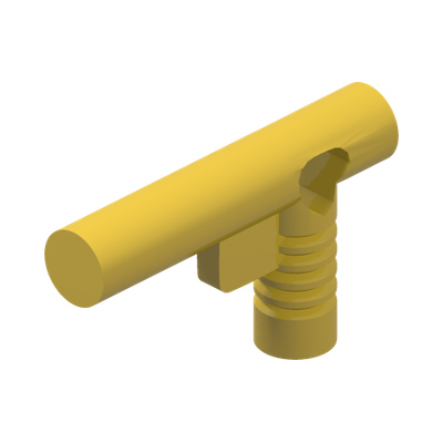 Minifigure, Utensil Hose Nozzle Elaborate - 4-Rib Handle · LEGO 4515896 (réf. BrickLink 60849) · Couleur BrickLink : Yellow
