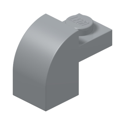 BRICK 1X1X1 1/3, W/ ARCH · Medium Stone Grey (réf. BrickLink Light Bluish Gray)