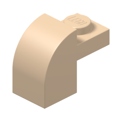 BRICK 1X1X1 1/3, W/ ARCH · Light Nougat (réf. BrickLink Light Nougat)