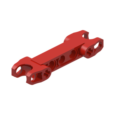 Technic, Axle and Pin Connector 2 x 7 with 2 Ball Joint Sockets, Squared Ends, Closed Side Axle Holes · LEGO 4539216 (réf. BrickLink 61054) · Couleur BrickLink : Red