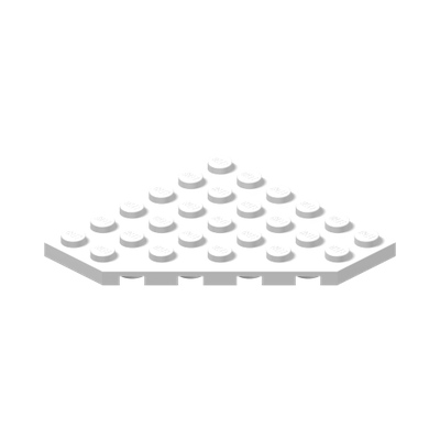 CORNER PLATE 6X6X45° · LEGO 6107667 (réf. BrickLink 6106) · White (réf. BrickLink White)