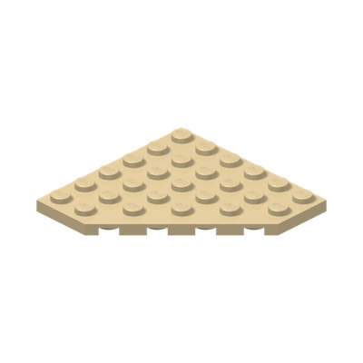 CORNER PLATE 6X6X45° · Brick Yellow (réf. BrickLink Tan)