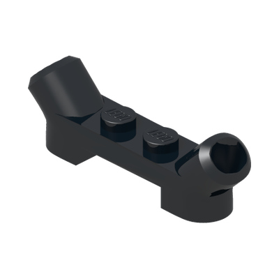 Plate, Modified 1 x 4 with Angled Tubes · LEGO 4516196 (réf. BrickLink 61072) · Couleur BrickLink : Black