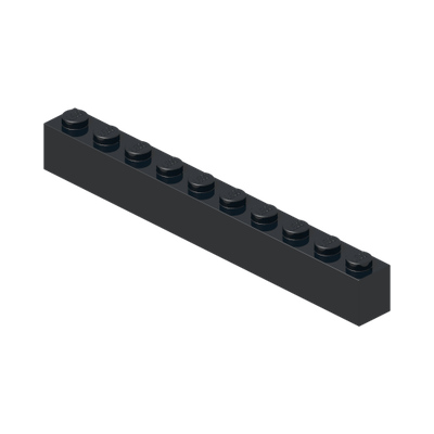 BRICK 1X10 · Black (réf. BrickLink Black)