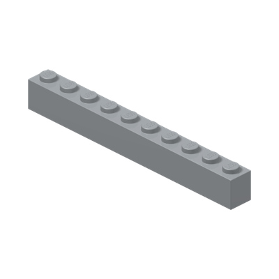BRICK 1X10 · Medium Stone Grey (réf. BrickLink Light Bluish Gray)